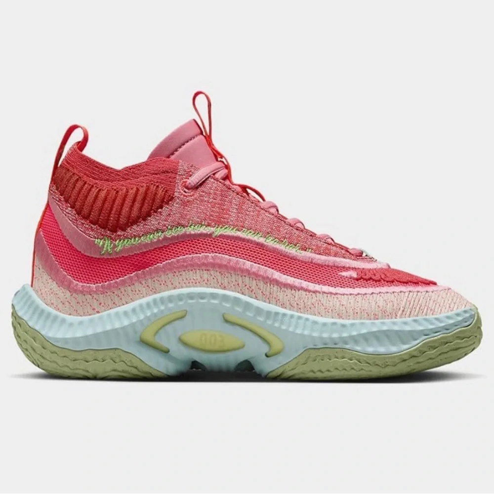 Aja Wilson x Nike Stylish Pink and Green Sneakers - Picture 2 of 16